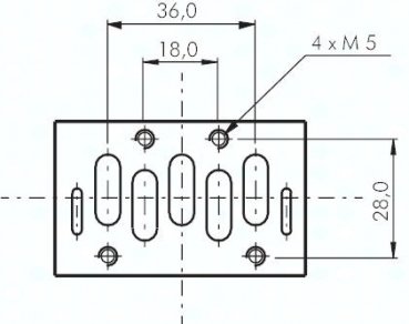 5/3-Wege Magnetventil, ISO 1, Mittelst. entlüftet, 230 V AC